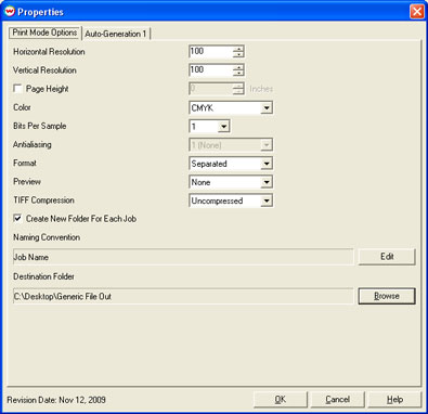 Printer Properties Window